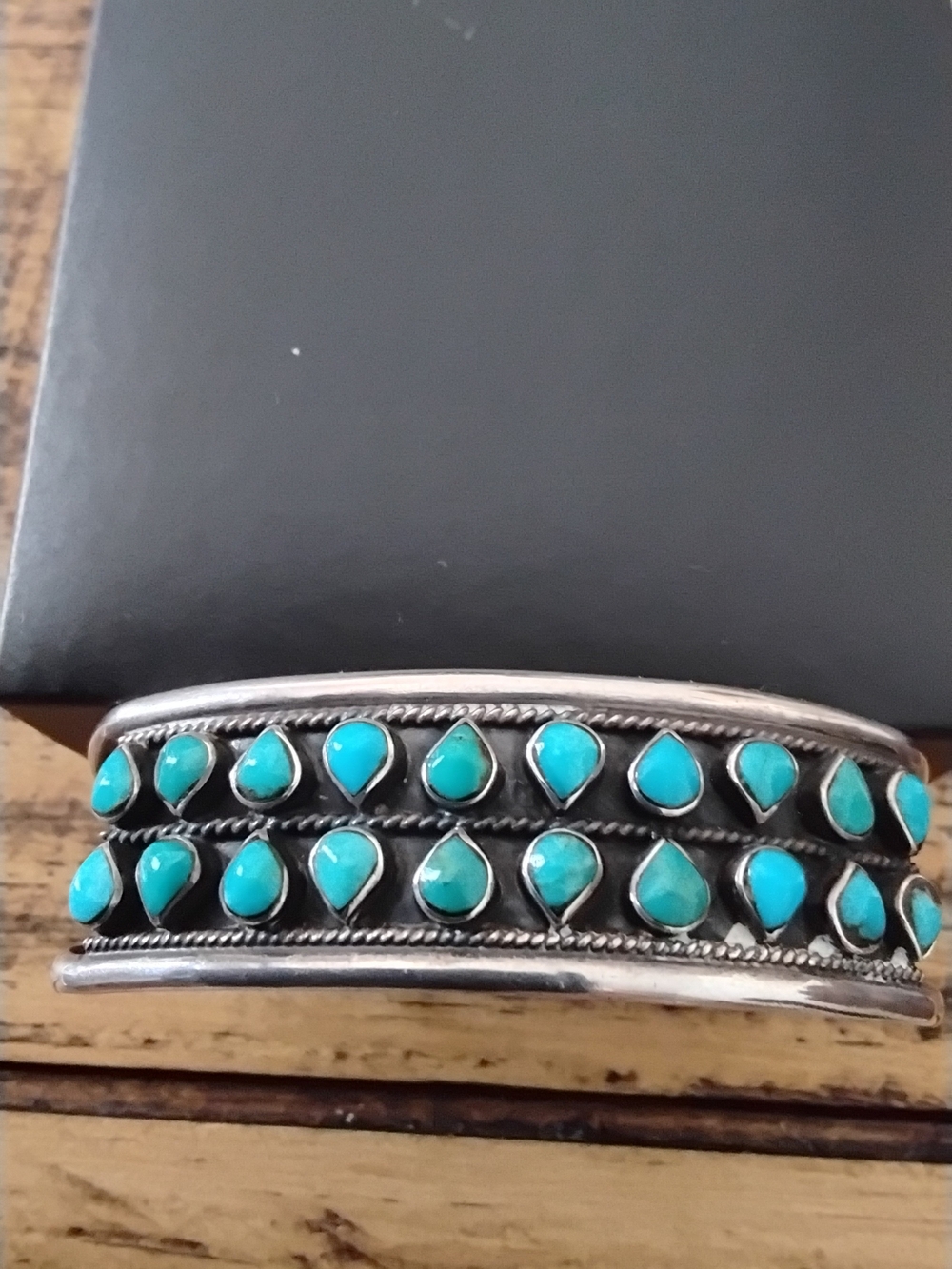 Turquoise Stone Silver Cuff Bracelet - Women Jewelry Bracelets